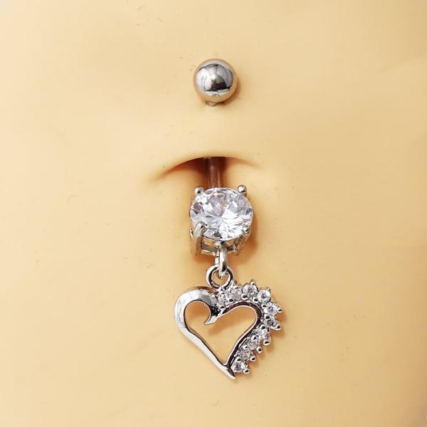 Bauchnabelpiercing Glitzerherz
